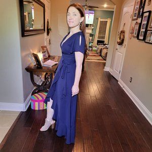 navy blue flowey dress